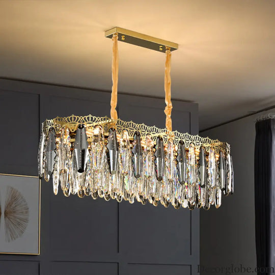 Brynlee Elegance Blooms: Crystal Leaf Pendant Light - DecorGlobe