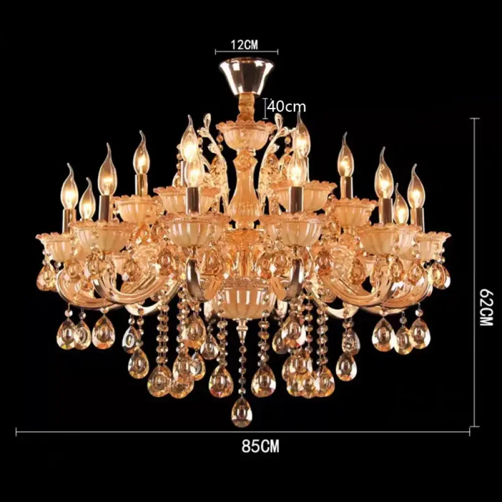 CALYX Crystal Jade European Candle Chandelier 18 lights / Changeable / China Mainland Chandeliers