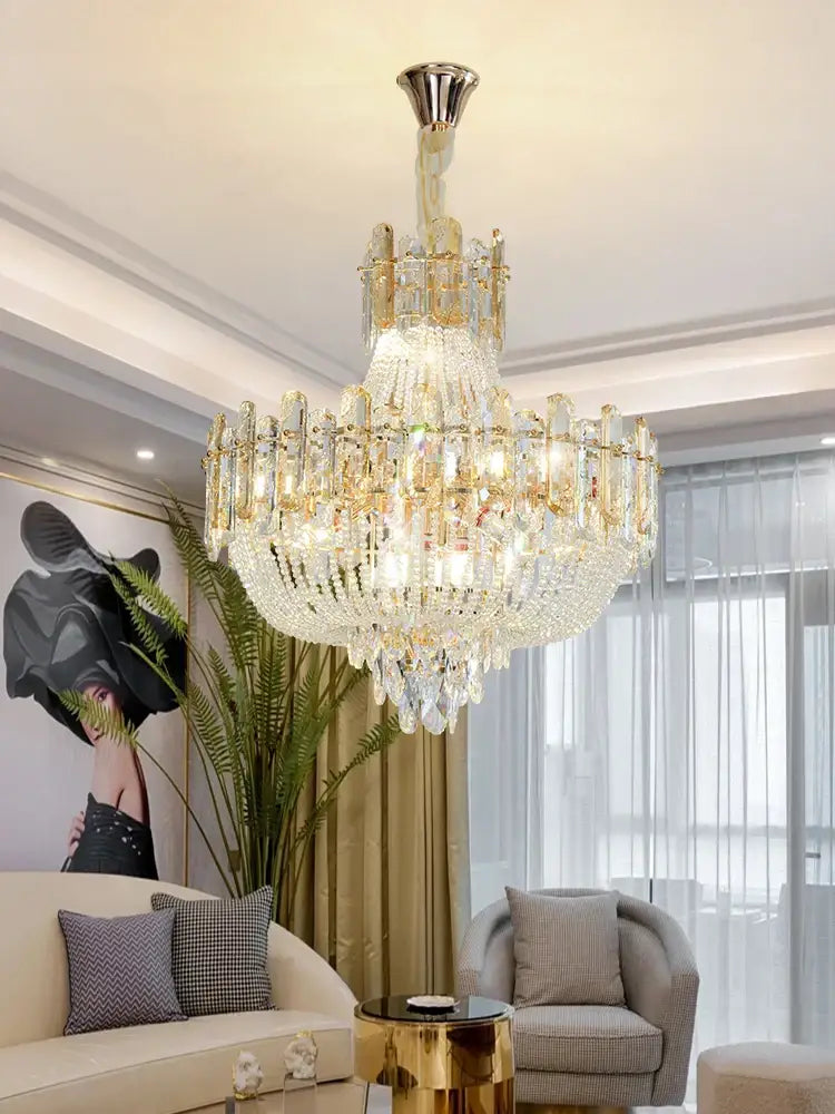 New Design Colorful Luxury Crystal Chandelier - Modern Artistry with Adjustable Chain for Living Rooms and Bedrooms - DecorGlobe