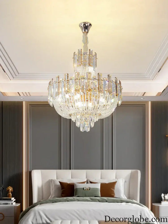 New Design Colorful Luxury Crystal Chandelier - Modern Artistry with Adjustable Chain for Living Rooms and Bedrooms - DecorGlobe