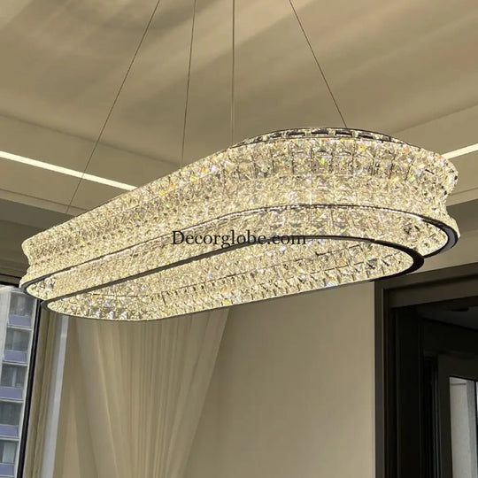 New crystal ceiling lamp living room chandelier lamp creative designer high-end luxury hall restaurant main lamp