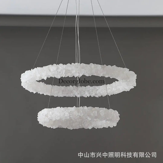 Caroline Modern Double Layer Natural Crystal Chandelier Chandelier