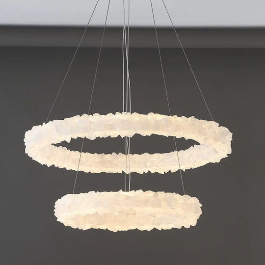 Caroline Modern Double Layer Natural Crystal Chandelier Chandelier