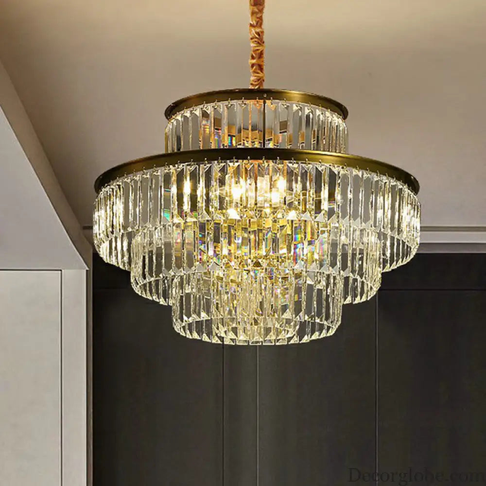 Claire's Illuminating Crystal Pendant: Modern Elegance for Your Living Room - DecorGlobe