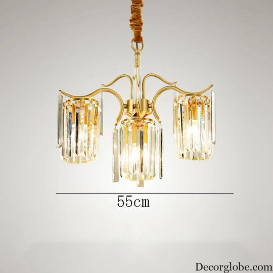 Classical Gold Crystal LED Chandelier with Copper and Glass Accents Lighting > Ceiling lights > Chandeliers