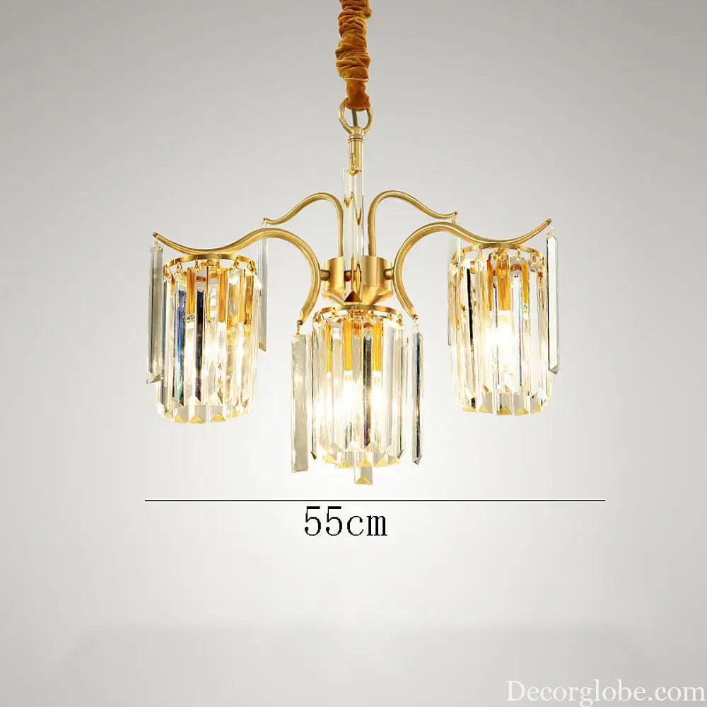 Classical Gold Crystal LED Chandelier with Copper and Glass Accents Lighting > Ceiling lights > Chandeliers