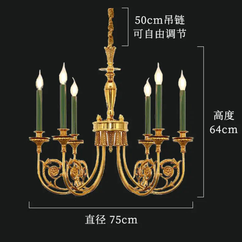 French style chandelier simple retro Villa living room study bedroom dining room lamps European American style light