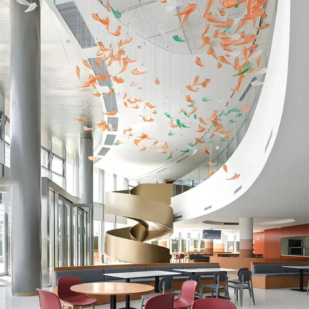 Colette Custom Build Art Deco Fish Pendant Chandelier Chandelier