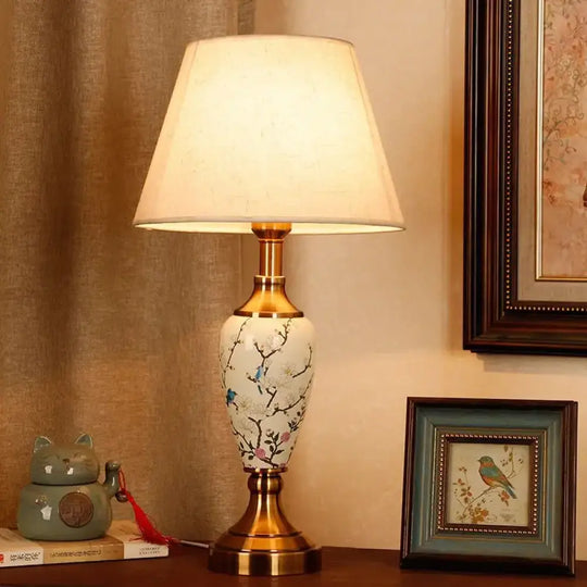 Élise European Retro Flower Ceramic LED Floor Lamp - Style 5