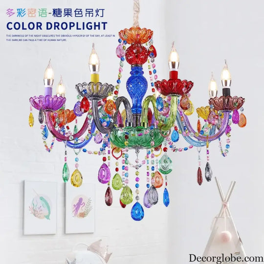 Colorful Crystal Chandeliers - European Style Rural Decoration for Restaurants, Coffee Shops, and Creative Dream Settings - DecorGlobe