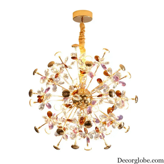 Contemporary Dandelion LED Chandelier - Fashionable Branch Design with Colorful Crystal Accents - DecorGlobe
