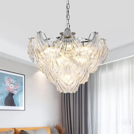 Brielle's Crystal Chandelier - Modern Elegance with Tapered Petals (10 Lights) - DecorGlobe