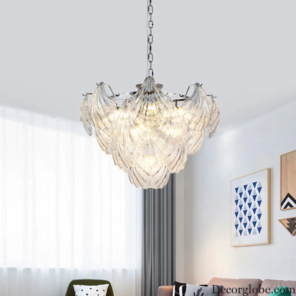 Brielle's Crystal Chandelier - Modern Elegance with Tapered Petals (10 Lights) - DecorGlobe