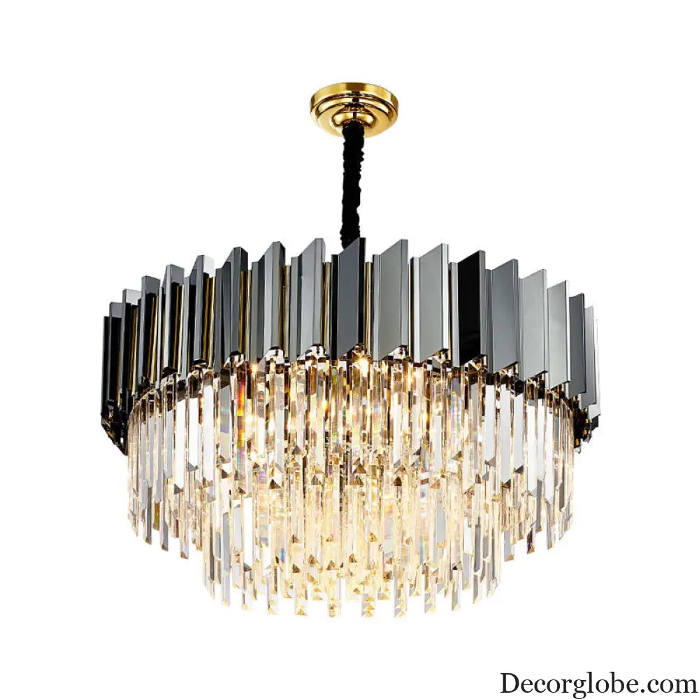 Evelyn's Crystal Chandelier - Modern Elegance with Tiered Design - DecorGlobe