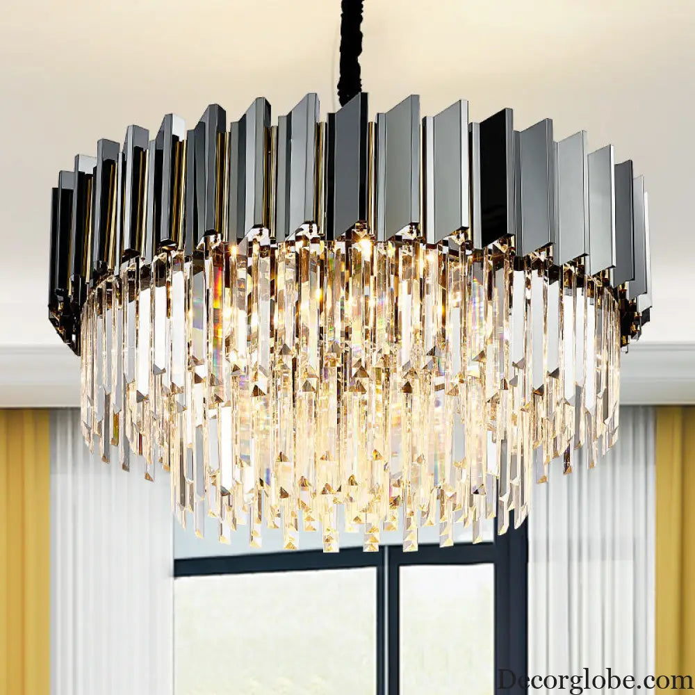 Evelyn's Crystal Chandelier - Modern Elegance with Tiered Design - DecorGlobe