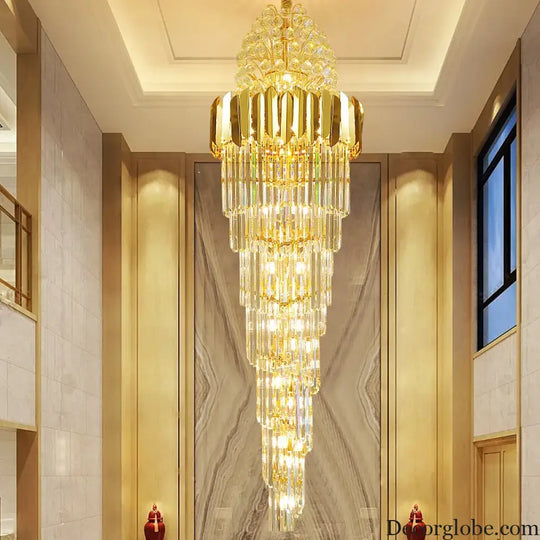 Crystal Stair Chandeliers - Elegant Indoor Lighting for Living Rooms, Staircases, and Loft Spaces - DecorGlobe