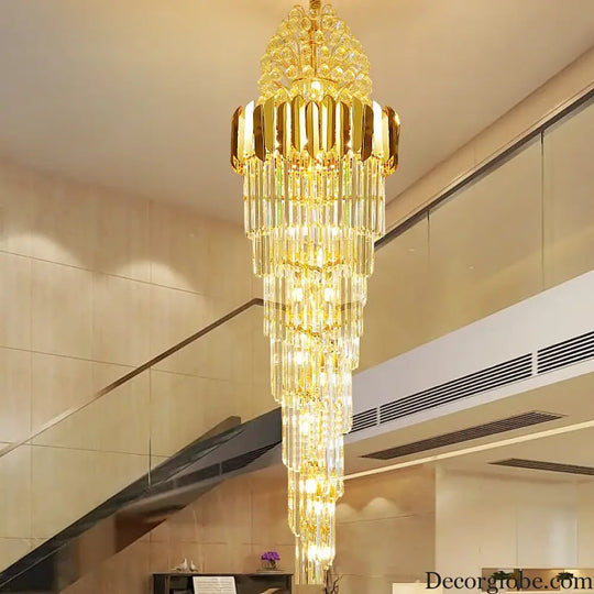 Crystal Stair Chandeliers - Elegant Indoor Lighting for Living Rooms, Staircases, and Loft Spaces - DecorGlobe