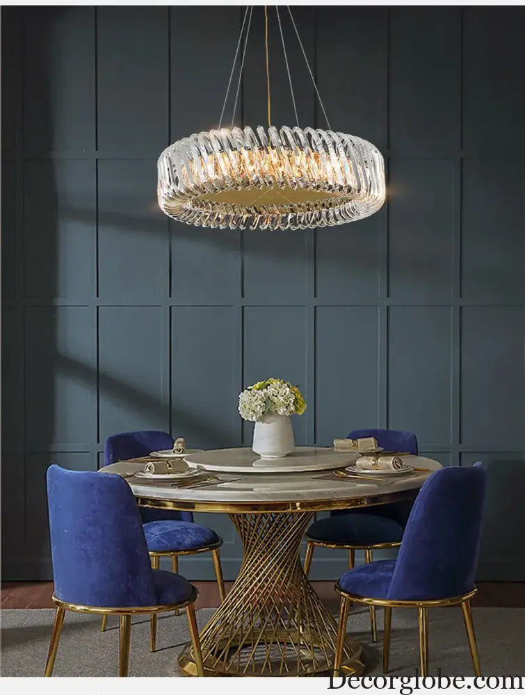 Olivia's Art Deco Crystal Glass LED Chandelier - DecorGlobe