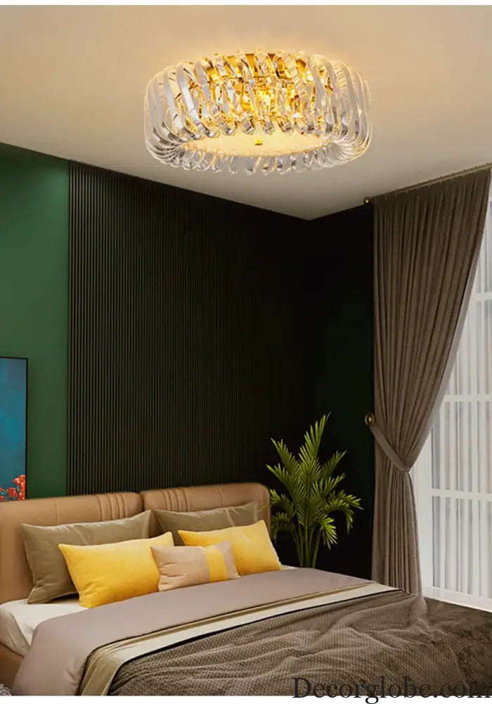 Olivia's Art Deco Crystal Glass LED Chandelier - DecorGlobe