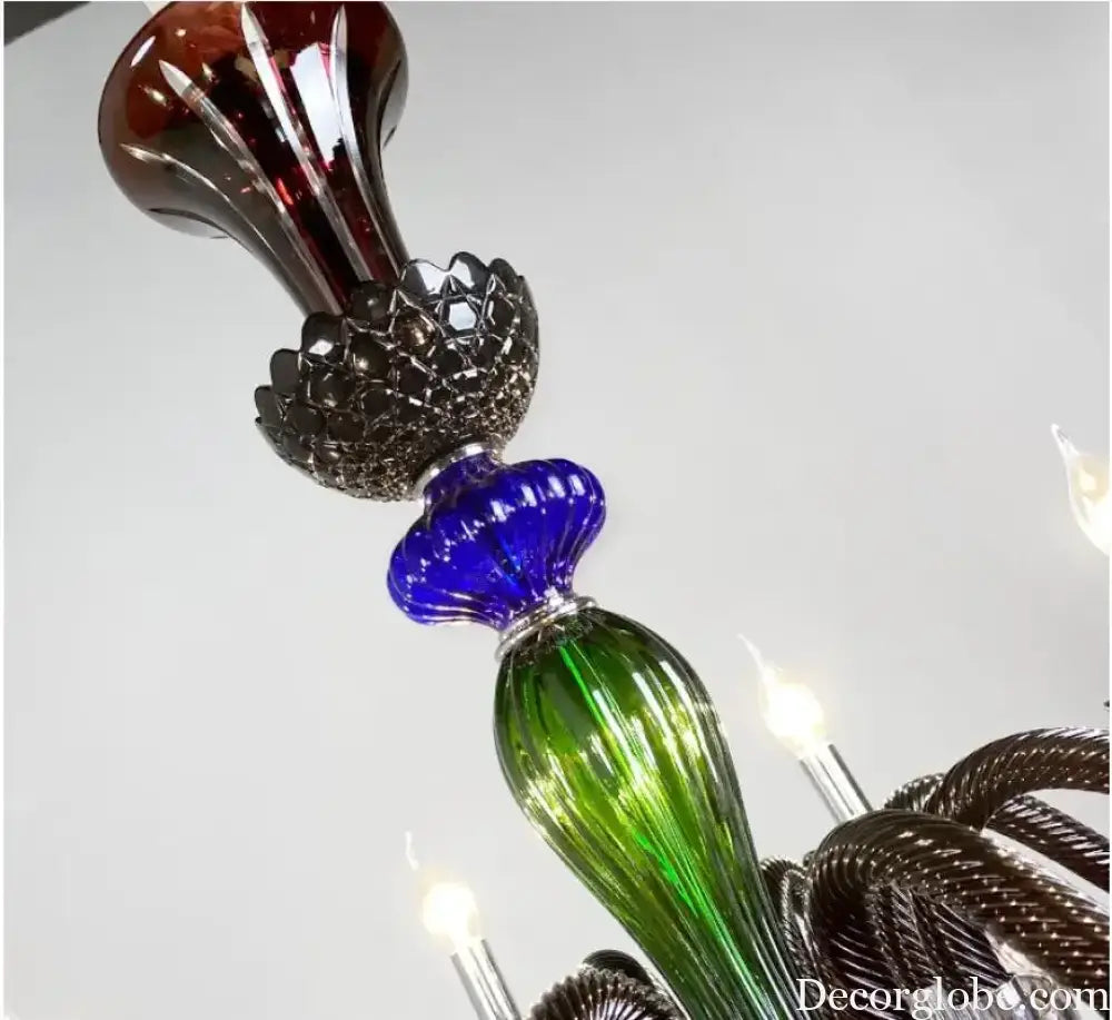 Decora Colorful Crystal Chandeliers Modern LED Pendant Lamp For Living Room E14 AC lustres de sala de cristal Home