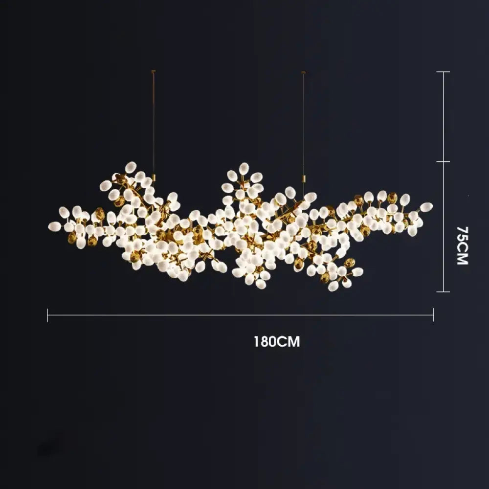 Designer Oval Glass Grape Chandelier for Living Room Decor 180CM / Cold White