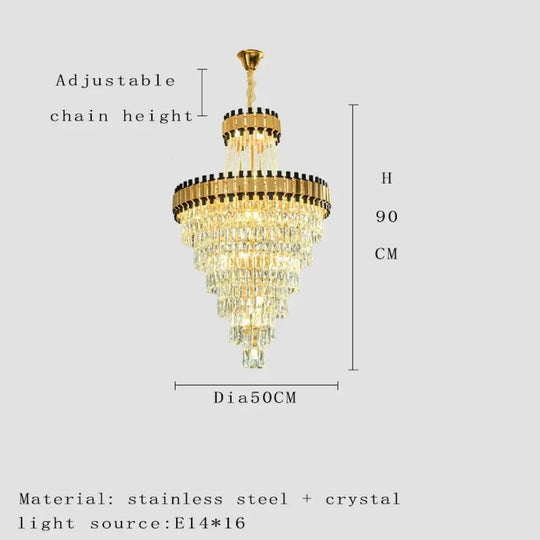 Duplex Building Chandelier - Post-Modern Light Luxury Crystal Elegance for Villas, Living Rooms, and Staircase Illumination - DecorGlobe