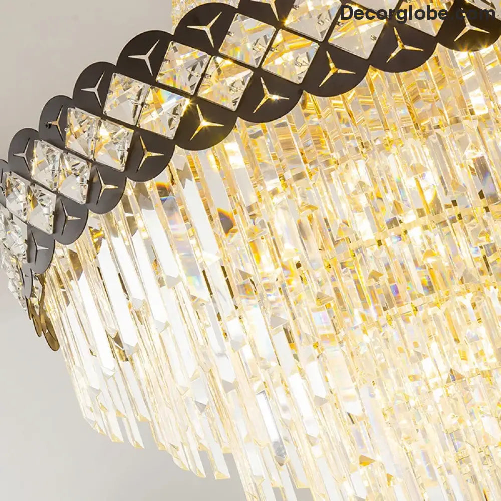 Duplex Building Crystal Chandelier - Post-Modern Light Luxury Elegance for Spiral Staircases, Halls, Villas, and Living Rooms with Suspended Gloss Lighting - DecorGlobe