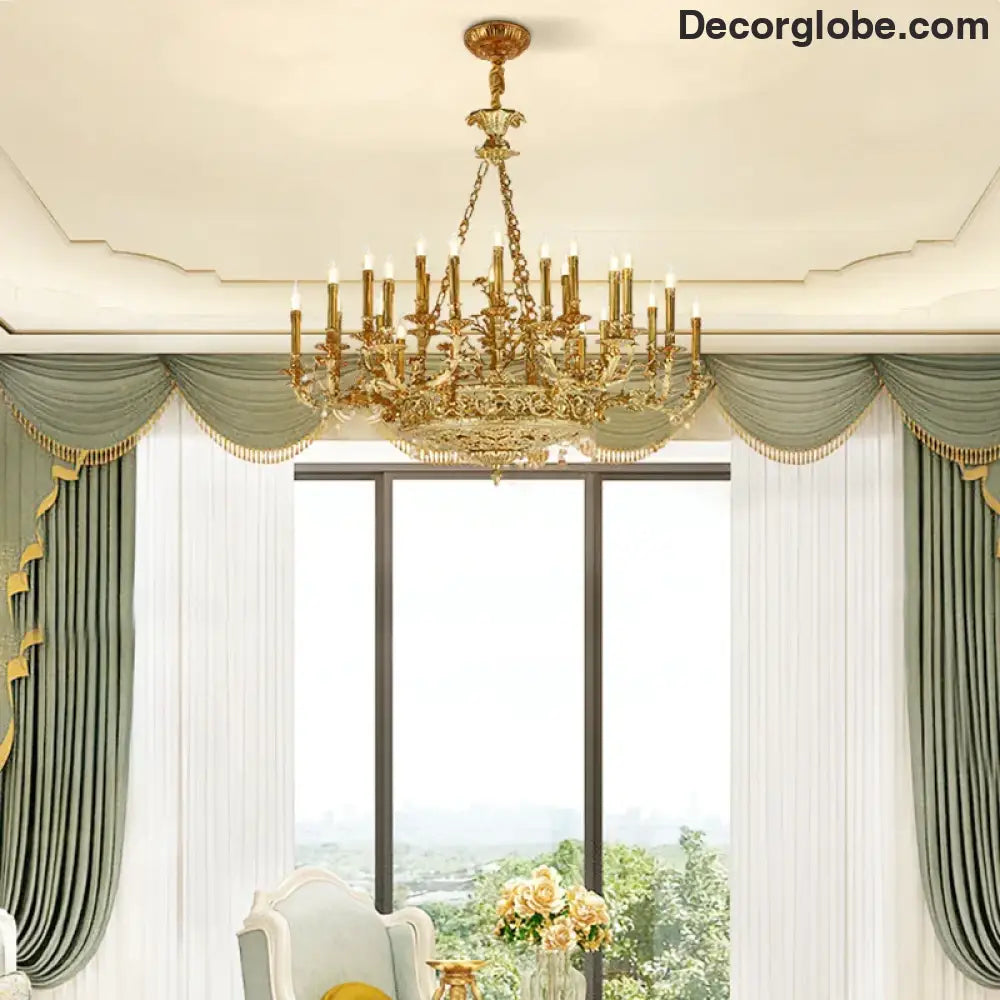 ÉLANOR French European Brass Candle Chandelier Chandelier