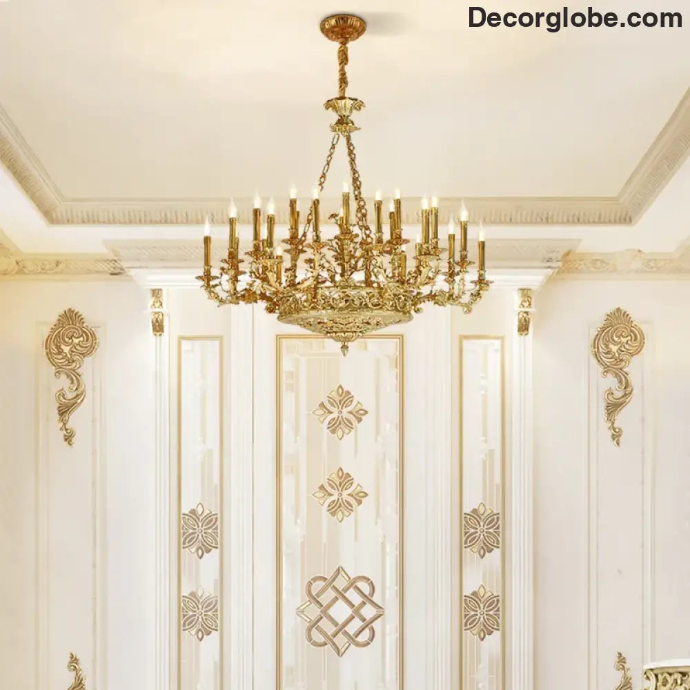 ÉLANOR French European Brass Candle Chandelier Chandelier