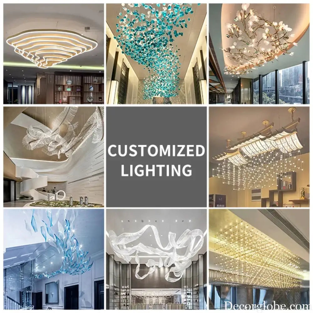 Elara Custom Build Red Glass Stone LED Chandelier Chandelier