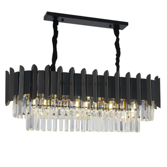 Elegant Black Crystal Chandelier - A Postmodern Light Luxury Addition for Modern Living Rooms and Bedrooms - DecorGlobe