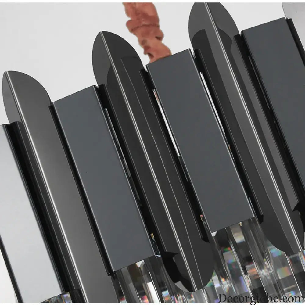 Elegant Black Crystal Chandelier - A Postmodern Light Luxury Addition for Modern Living Rooms and Bedrooms - DecorGlobe