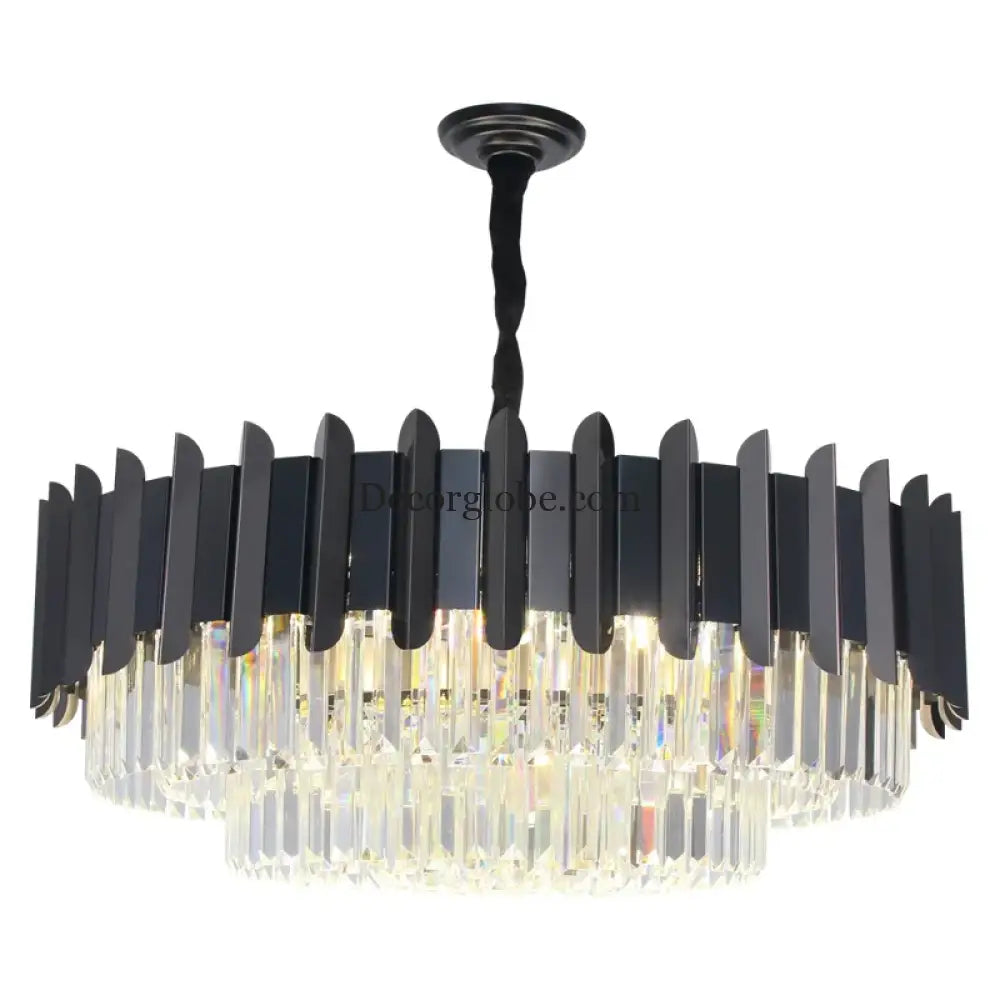 Elegant Black Crystal Chandelier - A Postmodern Light Luxury Addition for Modern Living Rooms and Bedrooms - DecorGlobe
