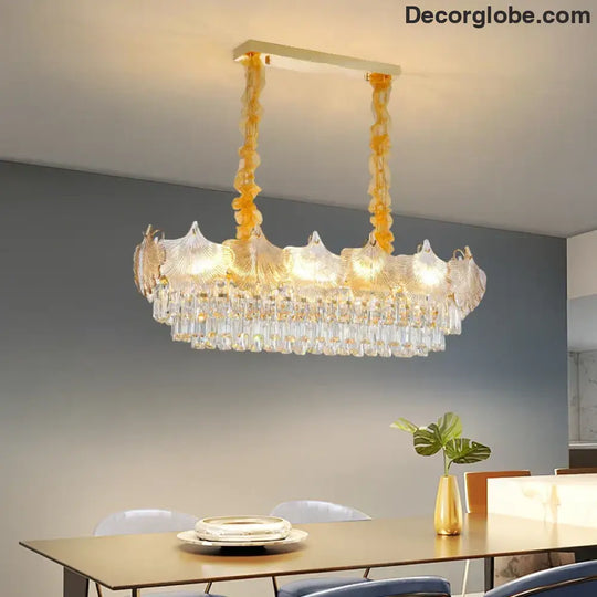 Elegant Crystal Ceiling Chandelier with LED Lighting - Luxury Home Decoration for Living Rooms, Bedrooms, and Restaurants - DecorGlobe