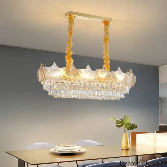 Elegant Crystal Ceiling Chandelier with LED Lighting - Luxury Home Decoration for Living Rooms, Bedrooms, and Restaurants - DecorGlobe