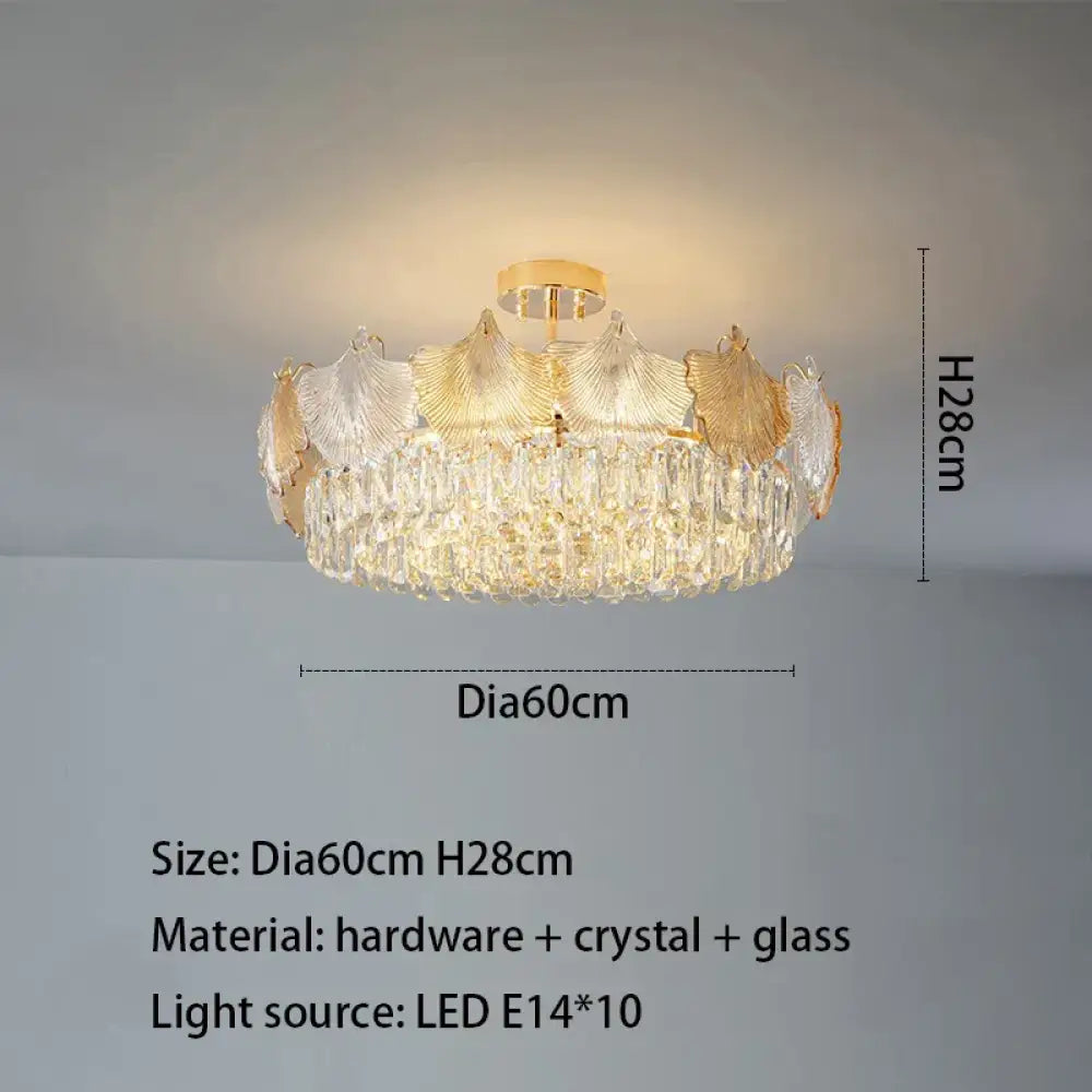 Elegant Crystal Ceiling Chandelier with LED Lighting - Luxury Home Decoration for Living Rooms, Bedrooms, and Restaurants - DecorGlobe