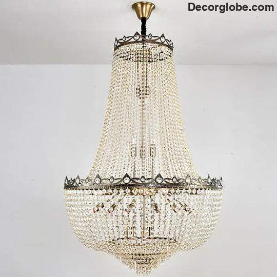 Elegant Crystal Chandelier for Duplex Buildings - A Modern Luxury Fixture for Living Rooms, Dining Spaces, Hotels, and Special Events - DecorGlobe