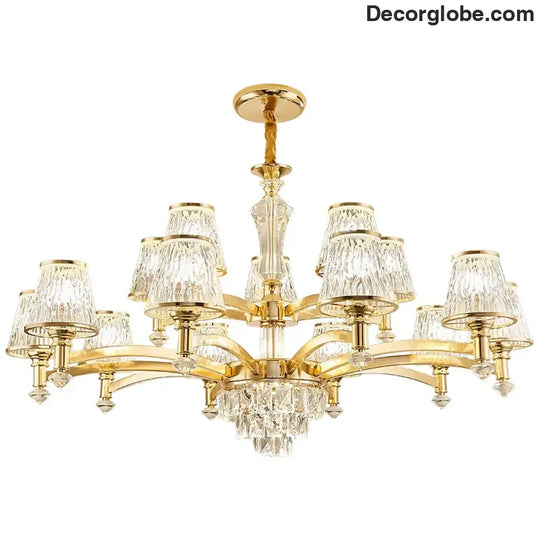 Elegant European Style Crystal Chandelier - A Modern Light Luxury Fixture for Living Rooms, Bedrooms, and Dining Areas - DecorGlobe