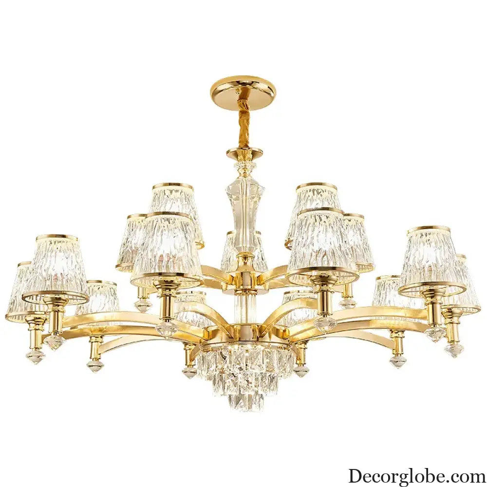 Elegant European Style Crystal Chandelier - A Modern Light Luxury Fixture for Living Rooms, Bedrooms, and Dining Areas - DecorGlobe