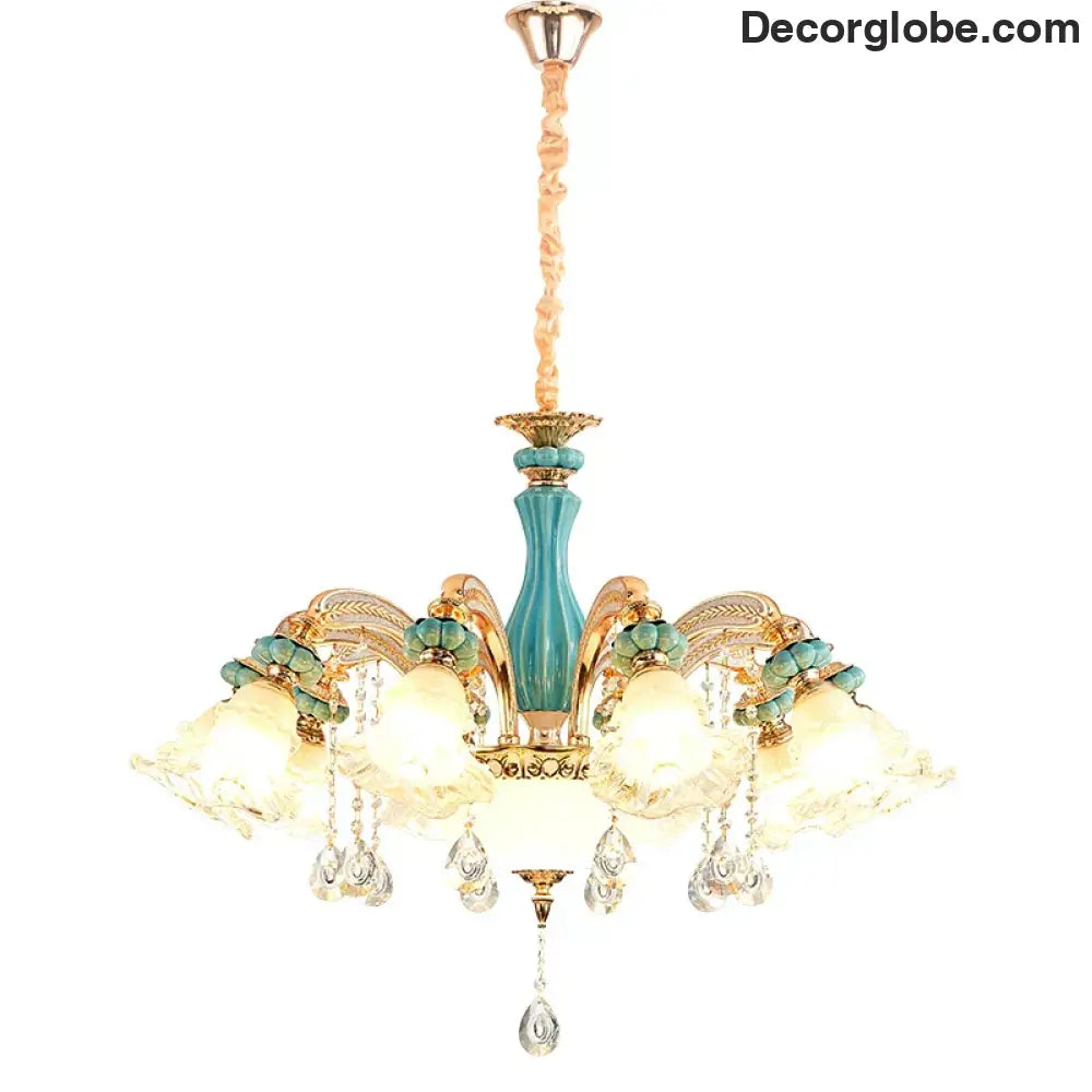 Elegant European-Style Crystal Chandelier - A Romantic and Fashionable Lighting Fixture for Living Rooms, Bedrooms, Dining Rooms, Studies, and Villa Duplexes - DecorGlobe