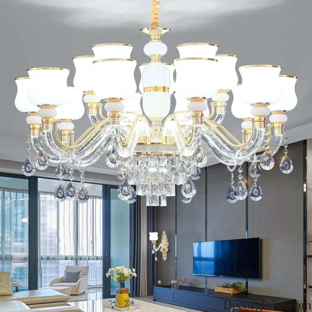 Elegant European Style Crystal Chandelier - Luxury Main Light for Living Rooms, Dining Rooms, and Villa Halls - DecorGlobe