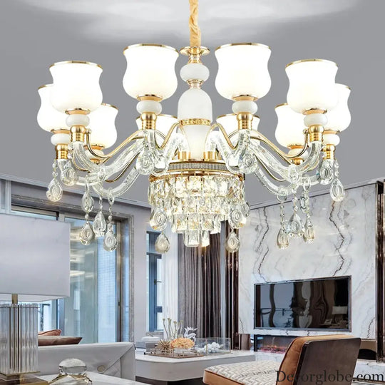 Elegant European Style Crystal Chandelier - Luxury Main Light for Living Rooms, Dining Rooms, and Villa Halls - DecorGlobe