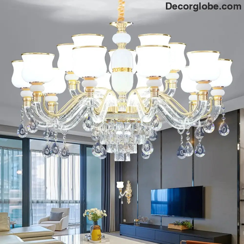 Elegant European Style Crystal Chandelier - Luxury Main Light for Living Rooms, Dining Rooms, and Villa Halls - DecorGlobe