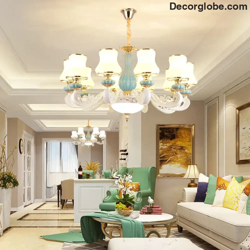 Elegant European-Style Duplex Building Chandelier - Ideal for Villa Living Rooms, Grand Halls, and Stairwells - DecorGlobe