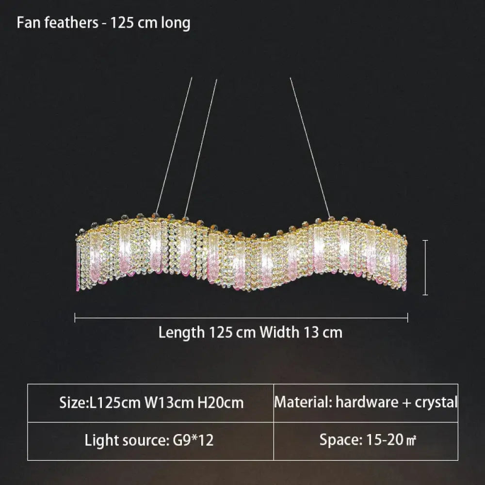 Elegant Feather Crystal Chandelier - A Light Luxury Masterpiece for Bedrooms, Living Rooms, Restaurants, and Villas - DecorGlobe