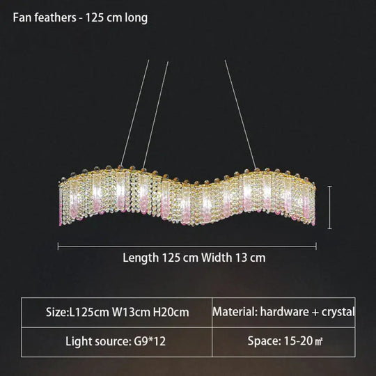 Elegant Feather Crystal Chandelier - A Light Luxury Masterpiece for Bedrooms, Living Rooms, Restaurants, and Villas - DecorGlobe