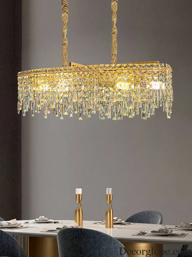 Elegant Golden Round Chandelier - A Creative New Design for Living Rooms, Dining Rooms, and More - DecorGlobe