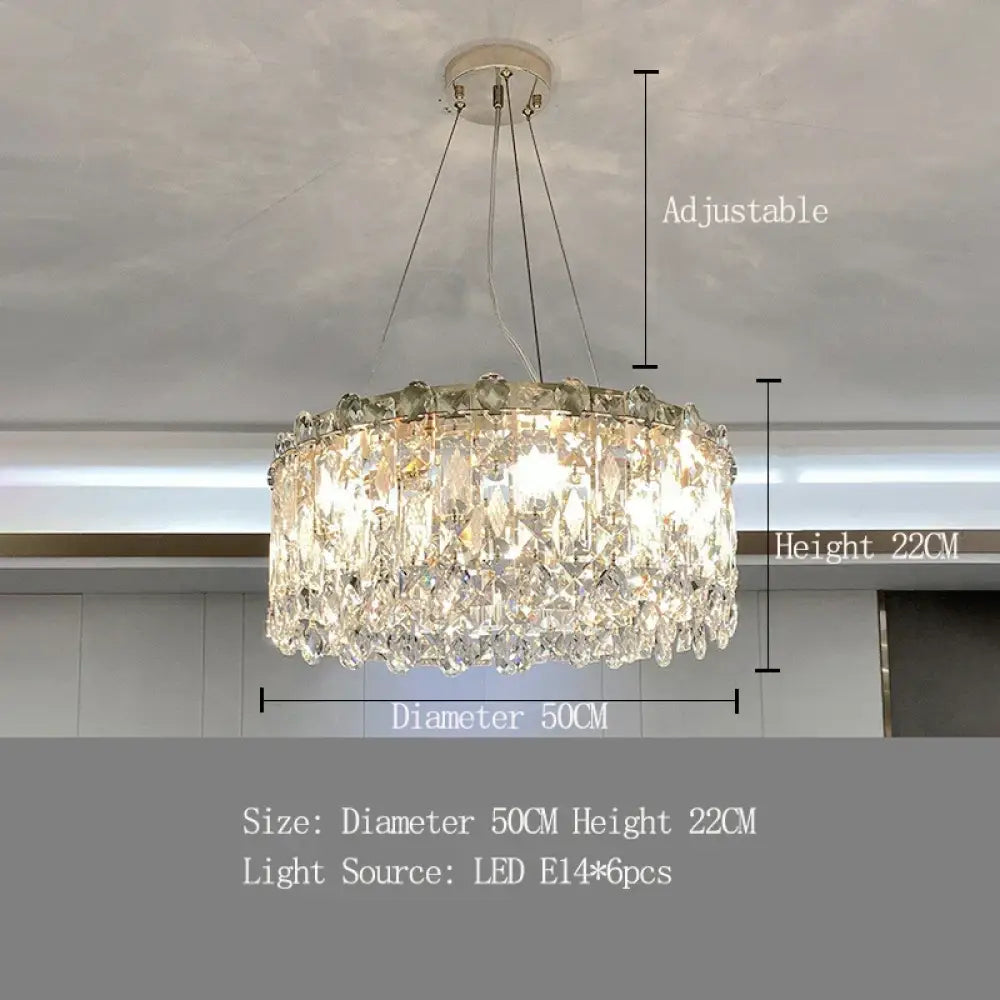 Elegant LED E14 Postmodern Gold Chandelier - A Ring Tassel Crystal Fixture for Dining Rooms, Adding Luminescent Luxury - DecorGlobe