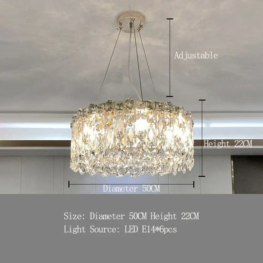 Elegant LED E14 Postmodern Gold Chandelier - A Ring Tassel Crystal Fixture for Dining Rooms, Adding Luminescent Luxury - DecorGlobe
