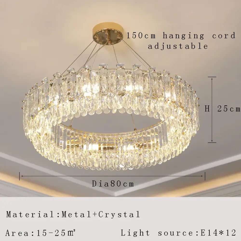 Elegant LED Transparent Crystal Chandelier - A Modern Light Luxury Fixture for Living Room Decor - DecorGlobe